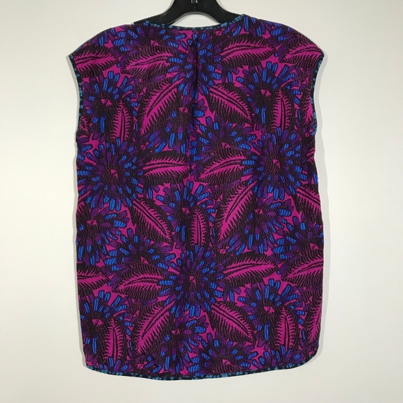 J. Crew Midnight Floral Purple Cocoon Top 4P - Picture 5 of 5